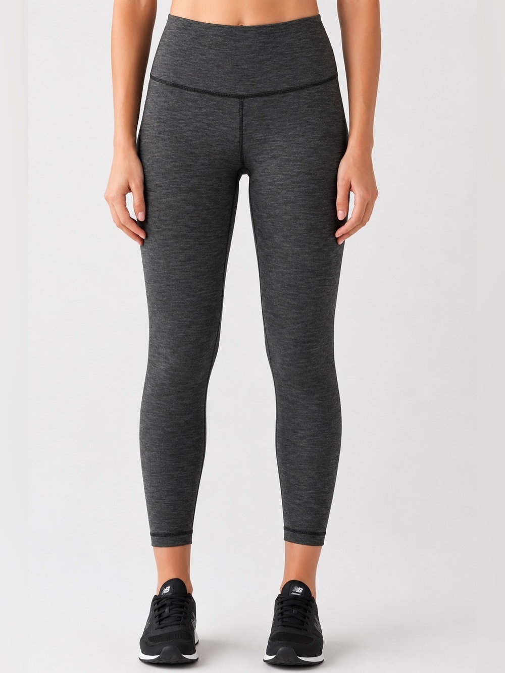 Lululemon High Time heathered black leggings, no size, fits like 4